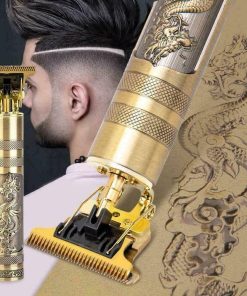Vintage T9 Trimmer for Men Hair Zero Gapped Clipper Professional Cordless Haircut Electric USB Charging Beard Trimmer for Men Wireless Rechargeable Personal Hair Men Grooming Beard Liner, Gold